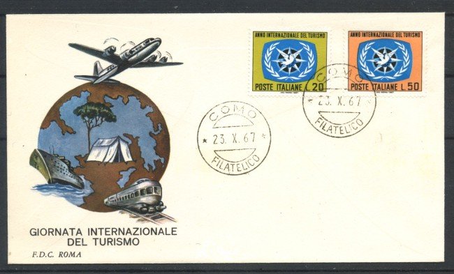 1967 - REPUBBLICA - LOTTO/39181 - ANNO DEL TURISMO 2v. - FDC ROMA