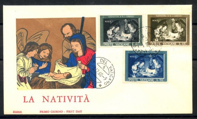 1960 - VATICANO - NATALE - BUSTA FDC RODIA  - LOTTO/27705
