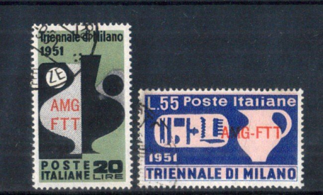 1951 - LOTTO/11035 - TRIESTE A - IX° TRIENNALE DI MILANO 2v. - USATI
