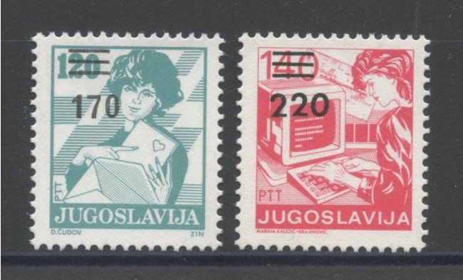 1988 - JUGOSLAVIA - LOTTO/38498 - POSTA ORDINARIA  2v. - NUOVI