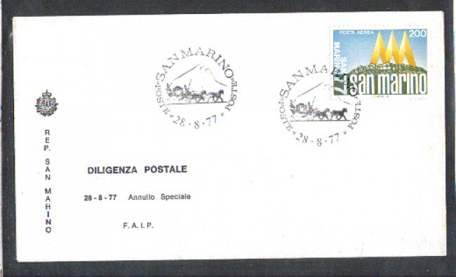 1977 - LBF/4212 - SAN MARINO - DILIGENZA POSTALE - BUSTA