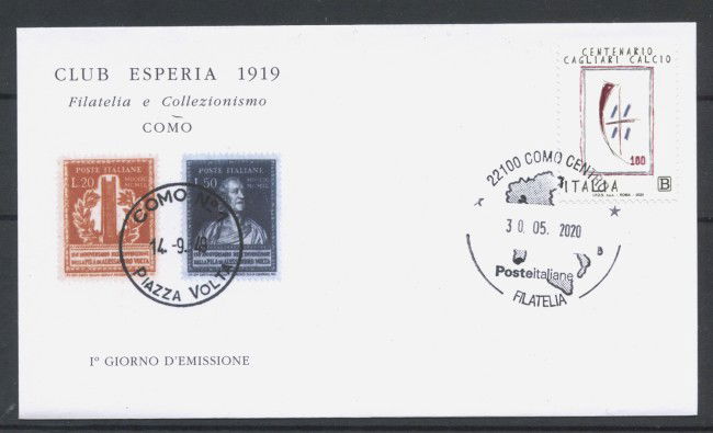 2020 - ITALIA REPUBBLICA - CAGLIARI  CALCIO - BUSTA FDC - LOTTO/36370