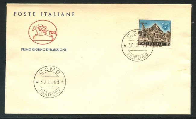 1963 - REPUBBLICA - CLUB ALPINO ITALIANO - BUSTA FDC - LOTTO/31929