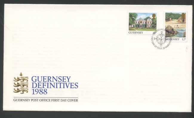 1988 - GUERNSEY - LOTTO/41497 - VEDUTE  2v. - BUSTA FDC