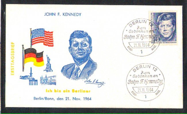 1964 - LOTTO/GERB218FDC - GERMANIA BERLINO - J.F.KENNEDY - BUSTA FDC