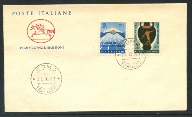 1963 - REPUBBLICA - GIOCHI DEL MEDITERRANEO - BUSTA FDC - LOTTO/31934