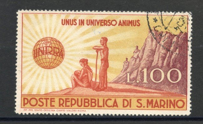 1944 - SAN MARINO - U.N.R.R.A. ASSISTENZA - USATO - LOTTO/36690