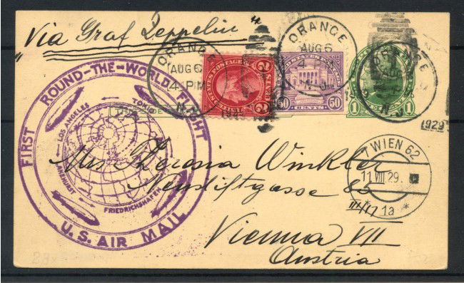 1929 - STATI UNITI - LOTTO/42254 -  VIAGGIO ZEPPELIN INTORNO AL MONDO