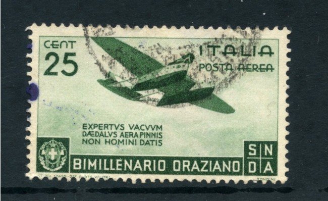 1936 - ITALIA REGNO - POSTA AEREA 25c.BIMILLENARIO ORAZIO - USATO - LOTTO/25244