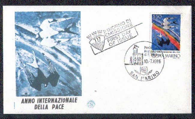 1986 - LOTTO/8067Z - SAN MARINO - ANNO DELLA PACE - FDC