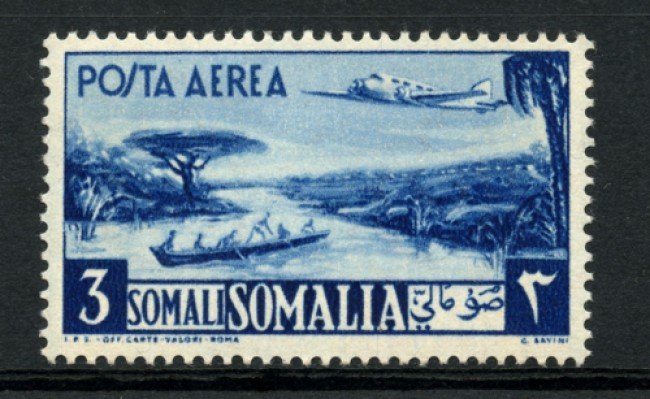 1950 - LOTTO/13092 - SOMALIA AFIS - 3s. AZZURRO POSTA AEREA - LING.