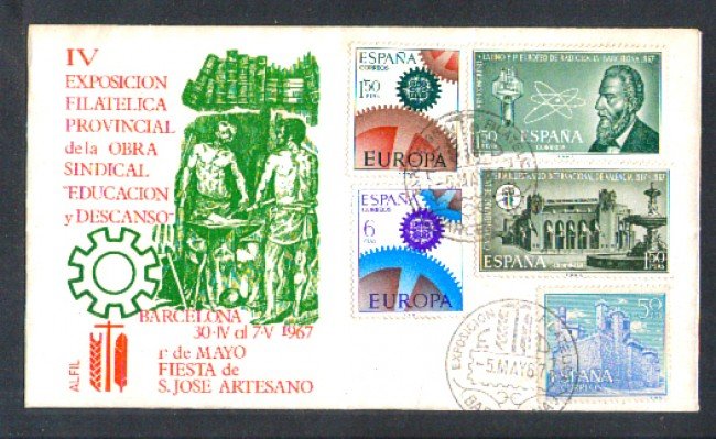1967 - LOTTO/11123 - SPAGNA - IV° ESPOSIZIONE FILATELICA SINDACALE - BUSTA
