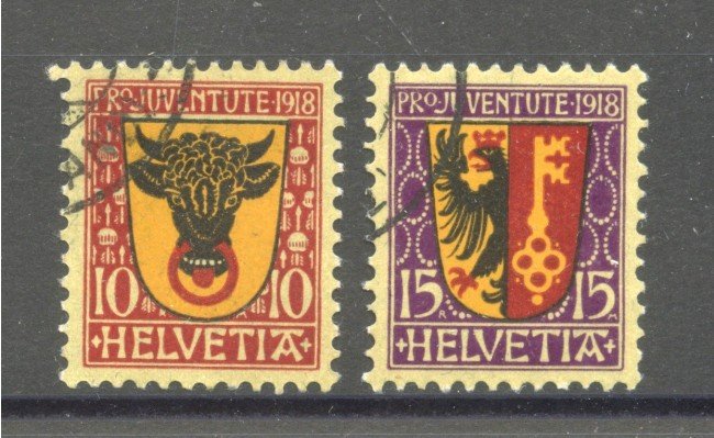 1918 - SVIZZERA - LOTTO/40645 - PRO JUVENTUTE 2v. - USATI