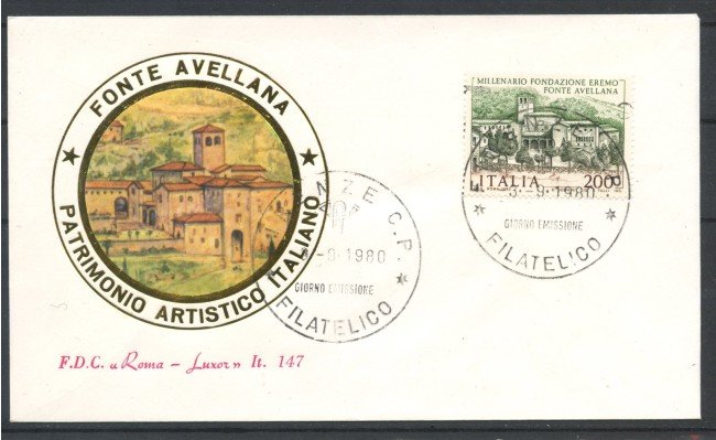 1980 - REPUBBLICA - LOTTO/39141 - FONTE AVELLANA - FDC ROMA