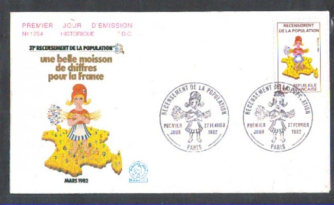 1982 - LOTTO/FRA2202FDC - FRANCIA - CENSIMENTO POPOLAZIONE - BUSTA FDC