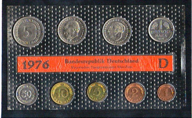 1976 - LOTTO/MGER1976ZD - GERMANIA -  SERIE ZECCA  D -  COMPLETA