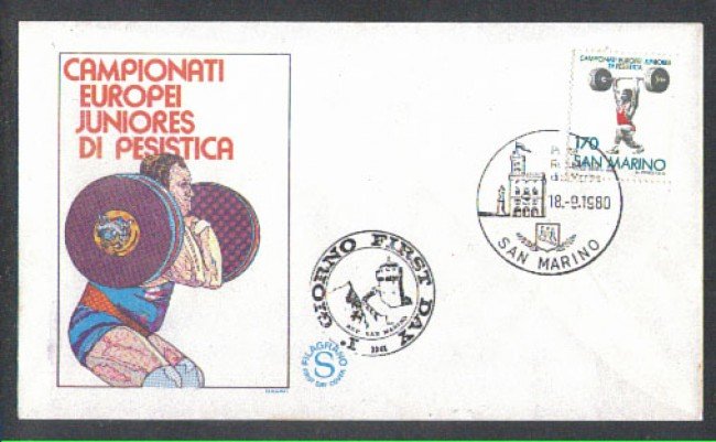 1980 - LOTTO/8009ZA - SAN MARINO - SOLLEVAMENTO PESI - FDC