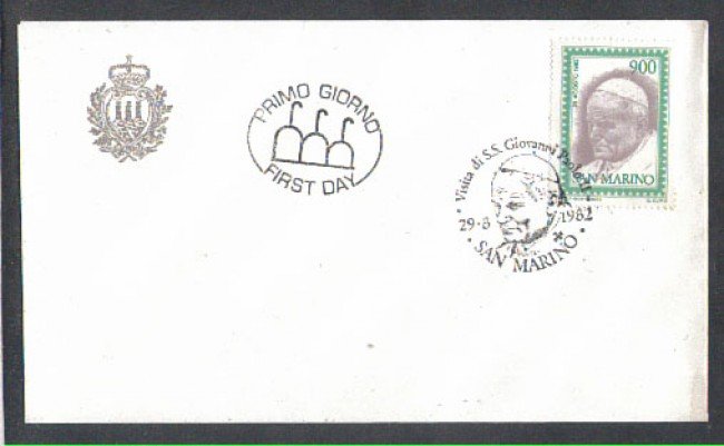 1982 - LOTTO/8028Z - SAN MARINO - VISITA PAPA - FDC