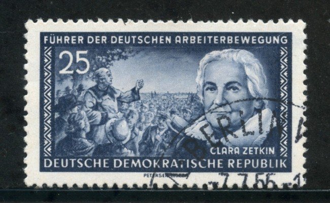 1955 - GERMANIA DDR - 25p. C. ZETKIN - USATO - LOTTO/29196