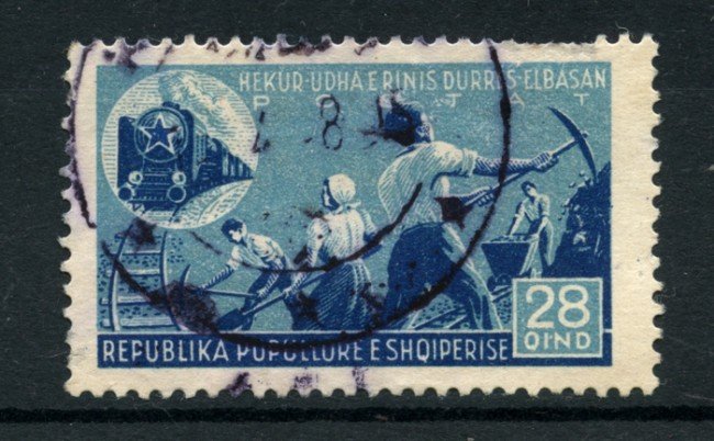 1947 - LOTTO/15091 - ALBANIA - 28 q. COSTRUZIONE FERROVIA - USATO