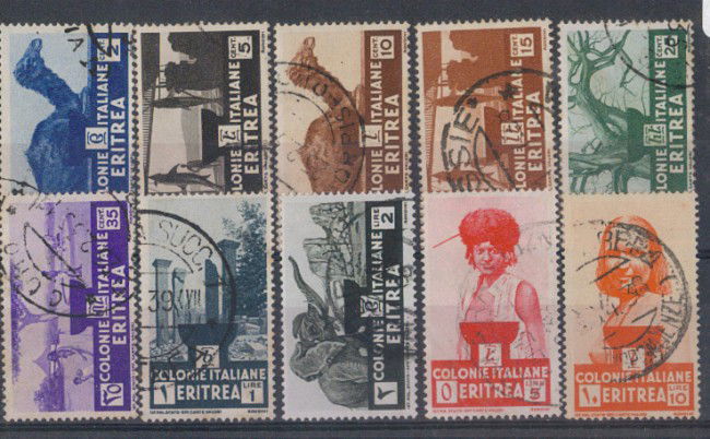 ERITREA - 1933 - LBF/551 - SERIE PITTORICA 10v. USATI