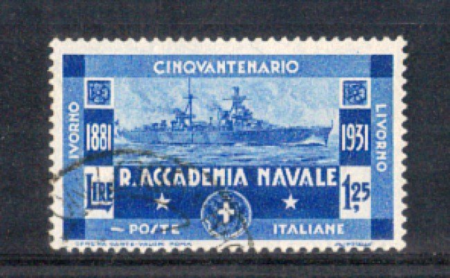 1931 - LOTTO/REG302U - REGNO - 1,25 L. ACCADEMIA NAVALE - USATO