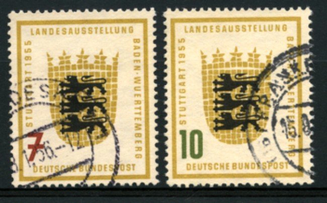 1955 - LOTTO/11858 - GERMANIA FEDERALE - MOSTRA DI STOCCARDA 2v. - USATI