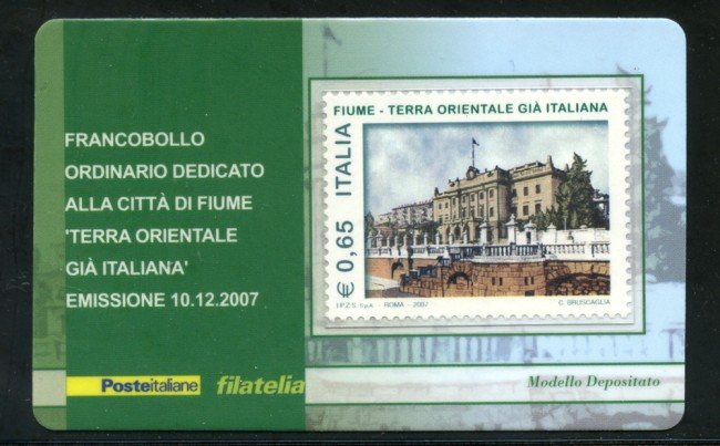 2007 - LOTTO/21016 - REPUBBLICA - 65c. CITTA' DI FIUME - TESSERA FILAT.