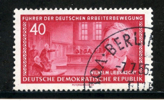 1955 - GERMANIA DDR - 40p. W. LIEBKNECHT - USATO - LOTTO/29197