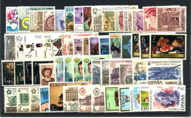 1974/1977 - SPAGNA - LOTTO/43288 - COLLEZIONE DI 90 FRANCOBOLLI DIFFERENTI NUOVI