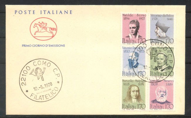 1978 - REPUBBLICA - LOTTO/42548 - UOMINI ILLUSTRI - BUSTA FDC