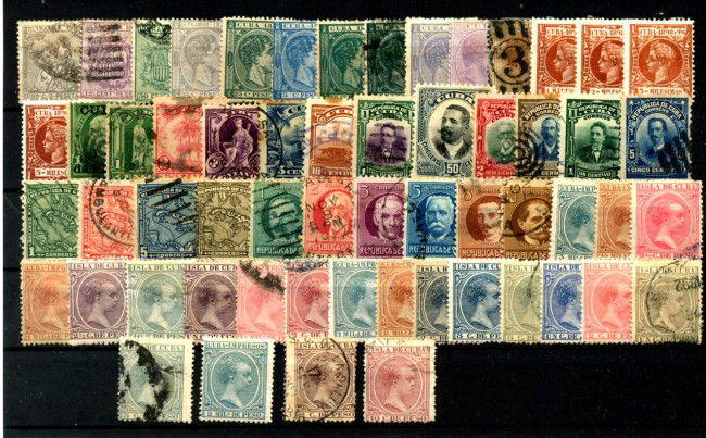 1874/1917 - CUBA - LOTTO/42840 - INSIEME DI 57 FRANCOBOLLI DIFFERENTI NUOVI LINGUELLATI E/O USATI