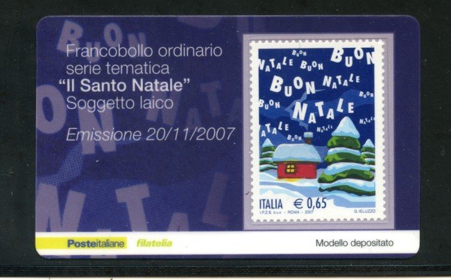 2007 - LOTTO/21019 - REPUBBLICA - 65c. SANTO NATALE - TESSERA FILAT.