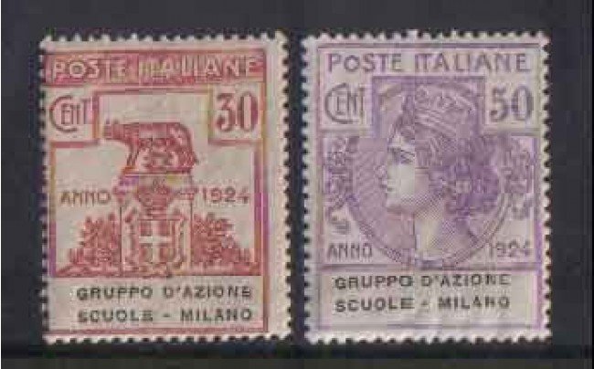 1924 - LOTTO/REGSS41DL - REGNO- 30/50c. GRUPPO AZ. SCUOLE MILANO
