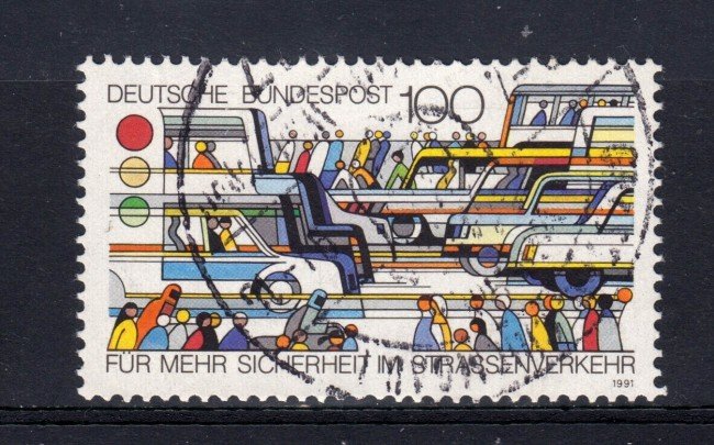 1991 - GERMANIA FEDERALE - 100p. SICUREZZA STRADALE - USATO - LOTTO/31250U