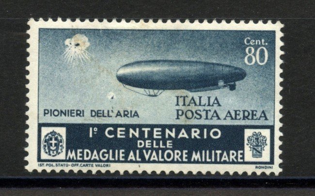 1934 - REGNO - LOTTO/39688 - MEDAGLIE AL VALORE 80c. POSTA AEREA - LING.