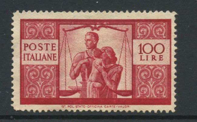 1945 - REPUBBLICA - LOTTO/43332 - 100 LIRE DEMOCRATICA NUOVO SENZA GOMMA