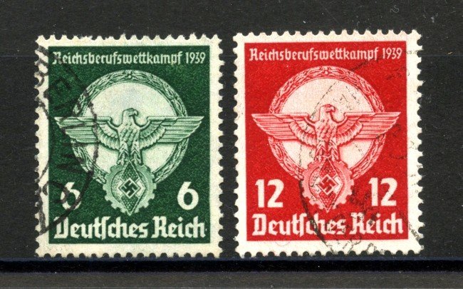 1939 - GERMANIA REICH - GIOVENTU' OPERAIA  2v. - USATI - LOTTO/37508