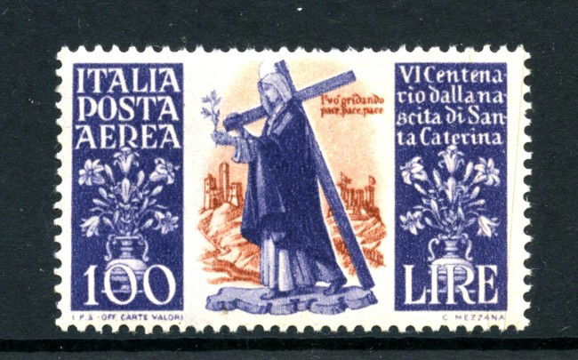 1948 - REPUBBLICA - LOTTO/43039 - 100 LIRE POSTA AEREA SANTA CATERINA - NUOVO