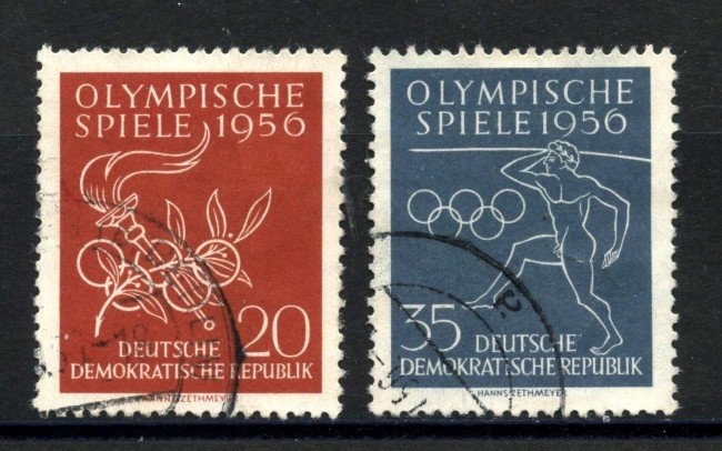 1956 - GERMANIA DDR - OLIMPIADI DI MELBOURNE 2v. - USATI - LOTTO/36112U