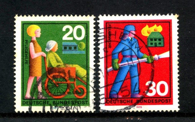 1970 - GERMANIA FEDERALE - SOCCORSO VOLONTARIO 2v. - USATI - LOTTO/30979U