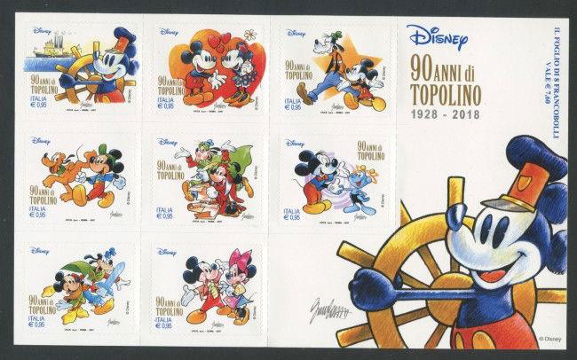 2017 - REPUBBLICA - 90° DI TOPOLINO -  FOGLIETTO NUOVO - LOTTO/37020