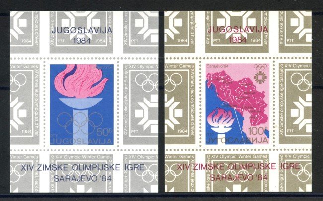 1984 - JUGOSLAVIA - LOTTO/38328 - OLIMPIADI DI SARAJEVO -  2 FOGLIETTI NUOVI