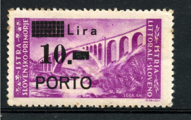 1946 - LOTTO/18697 - ISTRIA  LITORALE SLOVENO -  10  LIRE SU 30 LIRE - LING