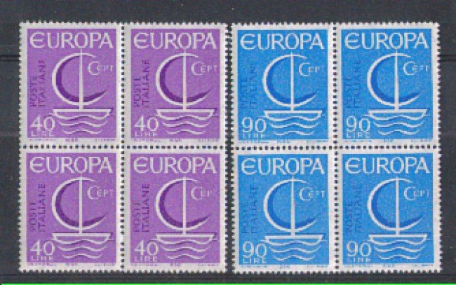 1966 - LOTTO/6456Q - REPUBBLICA - EUROPA 2v. QUARTINE