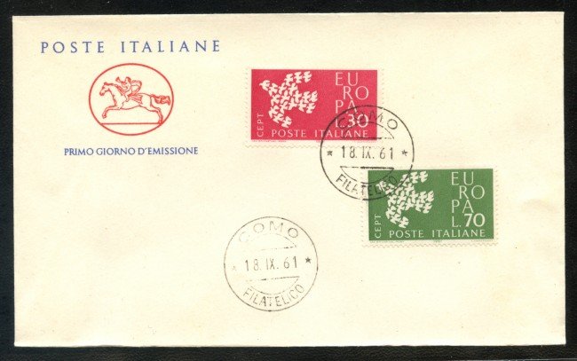 1961 - REPUBBLICA - EUROPA 2v. - BUSTA FDC - LOTTO/31911