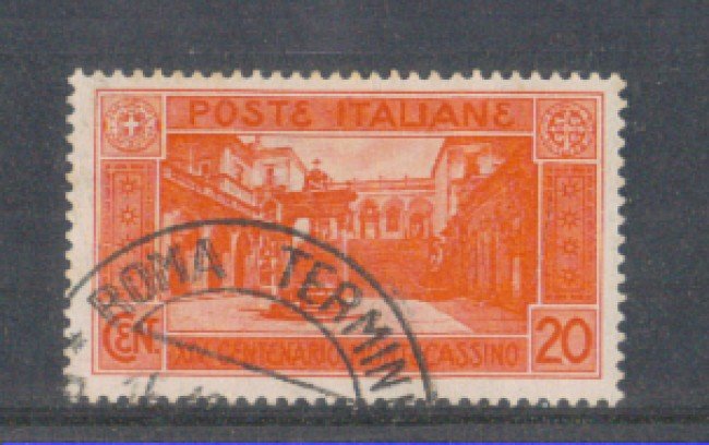 1929 - LOTTO/REG262U - REGNO - 20c. MONTECASSINO - USATO
