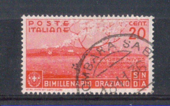 1936 - LOTTO/REG399U - REGNO - 20c. BIMILLENARIO ORAZIO - USATO