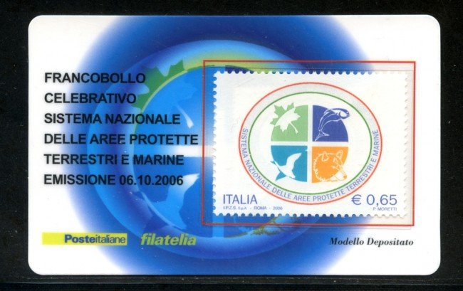 2006 - LOTTO/20991 - REPUBBLICA - 65c. AREE PROTETTE - TESSERA FILAT.