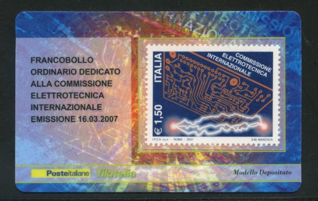 2007 - LOTTO/21002 - REPUBBLICA - 1,50 ELETTROTECNICA - TESSERA FILAT.